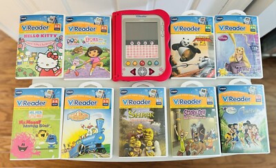 Pink V.Reader Interactive E-Reading System V tech Model 1156 Plus 9 Games
