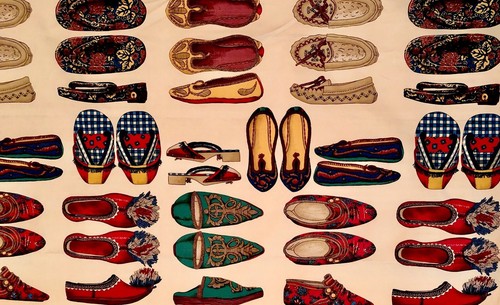 Manuel Canovas Folk Fabric - Shoes Pattern