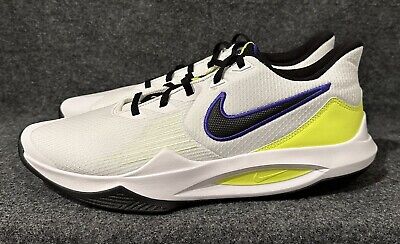 Nike Precision 5 Men s Basketball Shoes White Volt Black CW3403-100 Size 13