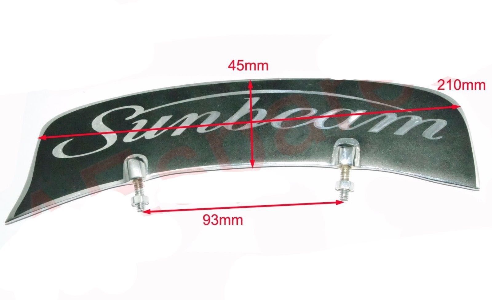 Vintage Front Mudguard Brass Chrome Number Plate Sunbeam 