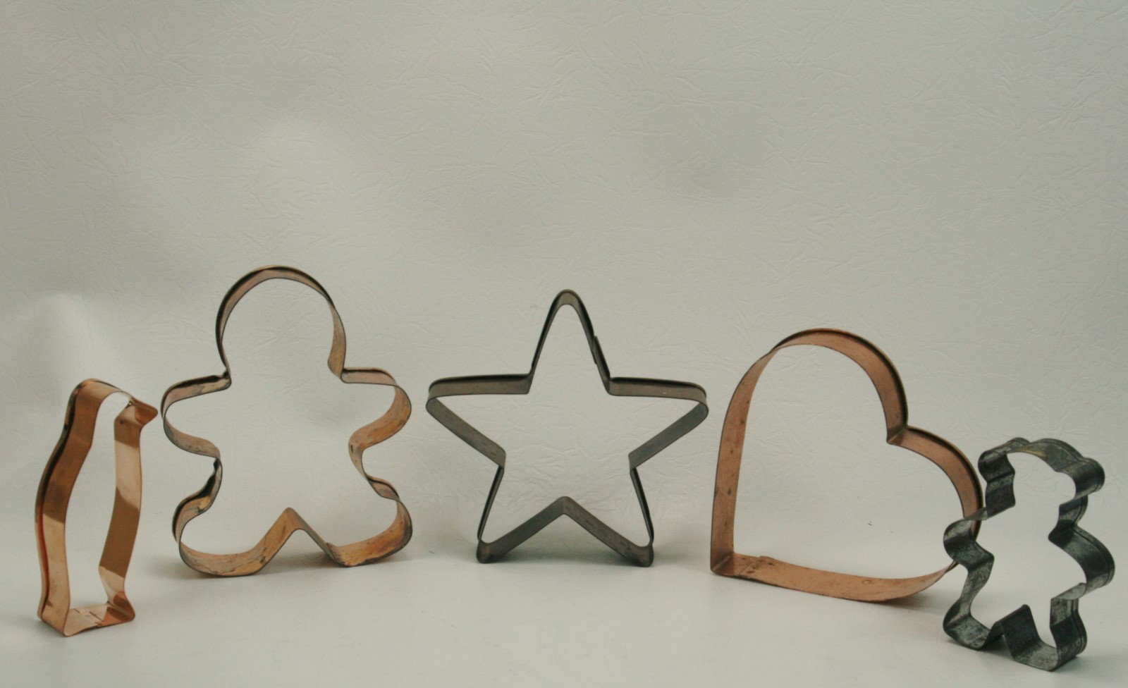 5 Vintage and New Cookie Cutter Lot 5 Some Copper Holiday Cookie Cutters