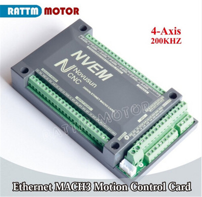 4 Axis 200KHz NVEM Ethernet CNC Mach3 Motion Control Card Controller Board 32VDC