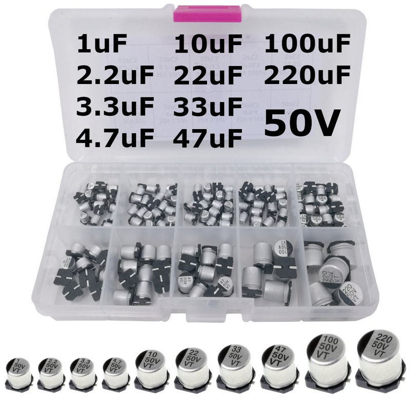 SMD Aluminum Electrolytic Capacitor 50V Assortment