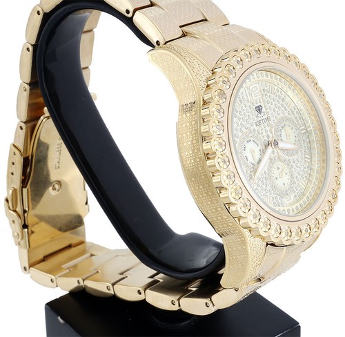 Pre-owned Icetime Mens Diamond Watch Ice Time Bling Jojo Jojino Joe Rodeo Illusion Band 0.25 Ctw. In White