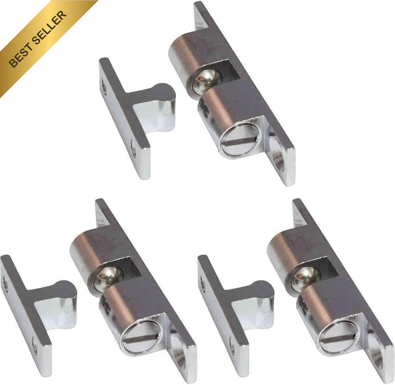 88931 Brass Plated Cabinet Double Ball Catch, 60 Mm Width (Pack of 3)