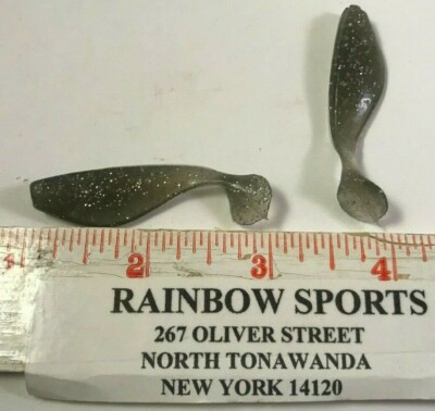 50 - 2'' Paddle tail SHADS plastic baits SMOKE SALTED Micro shad BASS & CRAPPIE