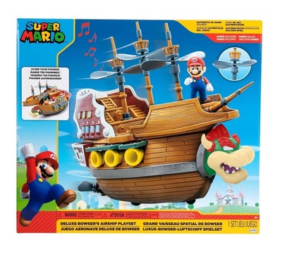 Super Mario Bros Playset Deluxe Bowsers Airship Toy NEW