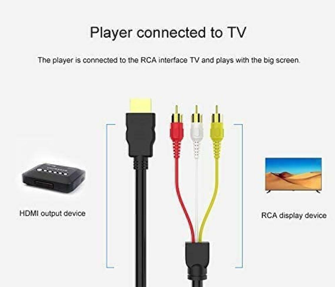 1X HDMI to RCA RGB Male AV 3 RCA Video Audio Converter Cable For HDTV DVD Player