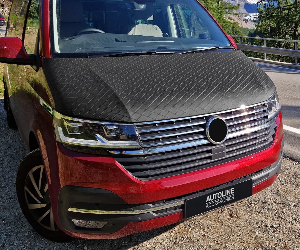 FRONT BONNET GUARD GLOSS BLACK FOR VW TRANSPORTER T6 2015-2019 & T6.1