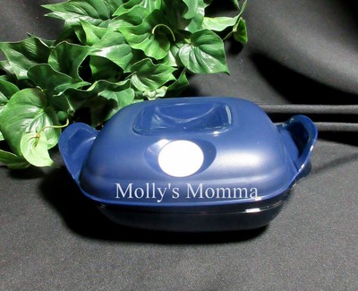 Tupperware Heat N Serve Microwave Cooking Dish 2 cup Micro Container Blue NOS