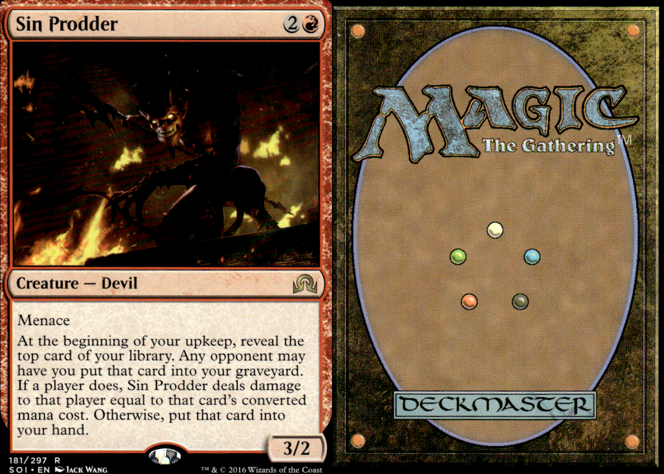 Sin Prodder 1x FOIL SOI MTG Shadows Over Innistrad Rare MINT red Sin Prodder 1x FOIL SOI MTG Shadows Over Innistrad Rare MINT red