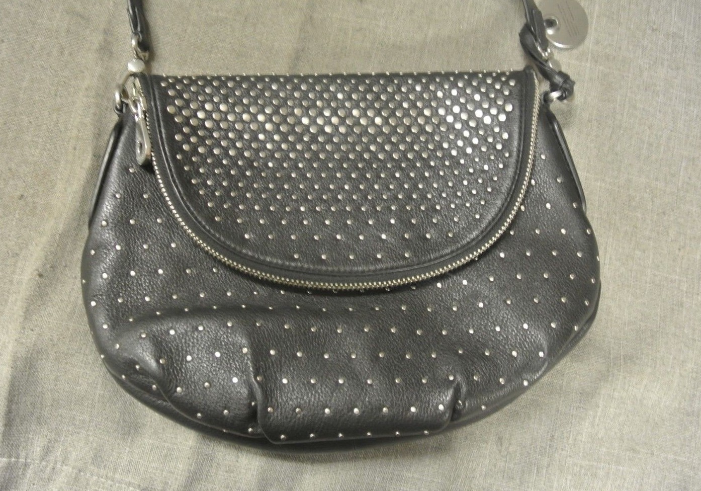 MARC JACOBS BLACK HOBO PURSE WITH STUDS (4C 555???)