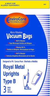 3 VACUUM PAPER BAGS ROYAL B UPRIGHT 847