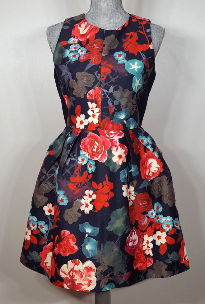 Kaya & Sloane Floral Print Woven Fit & Flare Dress Womens Size M