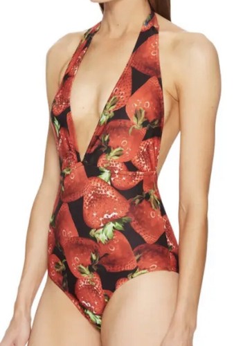 MOSCHINOワンピース98cm Moschino Strawberry Print Women's Swimsuits One Piece Size M
