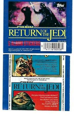 Star Wars return of the jedi sticker pack,1983