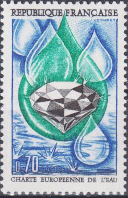 France 1969 Water Resources,Diamond Mining,Gems,Diamond,Minerals,Nature,MNH