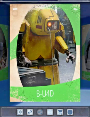 DROIDS SERIES 3 B-U4D GREEN SUPER RARE TOPPS STAR WARS CARD TRADER