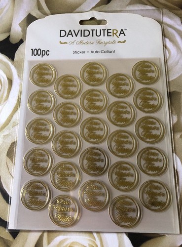 David Tutera 100 PCS “Once Upon A Time” Gold Foil & Clear Seals Wedding Stickers