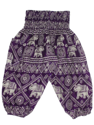 Children Hippy Thai Harem Aladdin Pirate Kids Pants Bohemian Purple - 18 Months