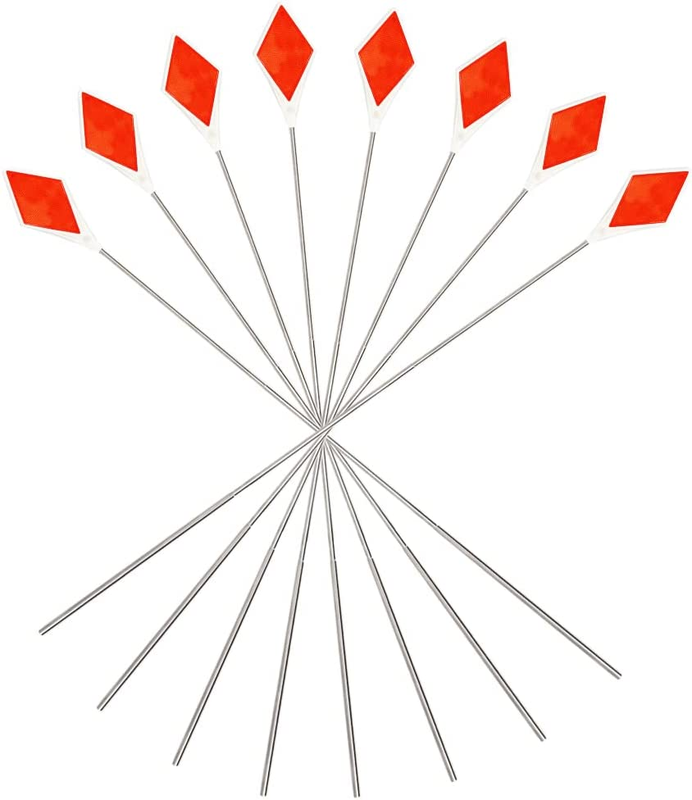 Reflective Driveway Marker 39In Double Sided Orange Reflectors Metal Post Bright