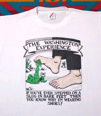 Vintage The Washington Experience Slug Shirt Funny USA Made Single Stitch Large 