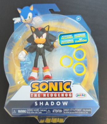 Sonic The Hedgehog SHADOW 4'' Figure w/ Rings - Jakks Pacific 2023 Toy - NEW