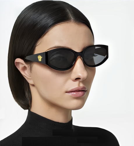 Pre-owned Versace 0ve2263-143387 Black Sunglasses In Gray