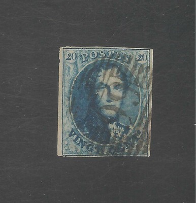 Belgium #7 (A2) VF IMPERF. USED SOTN - 1851 20c King Leopold I 