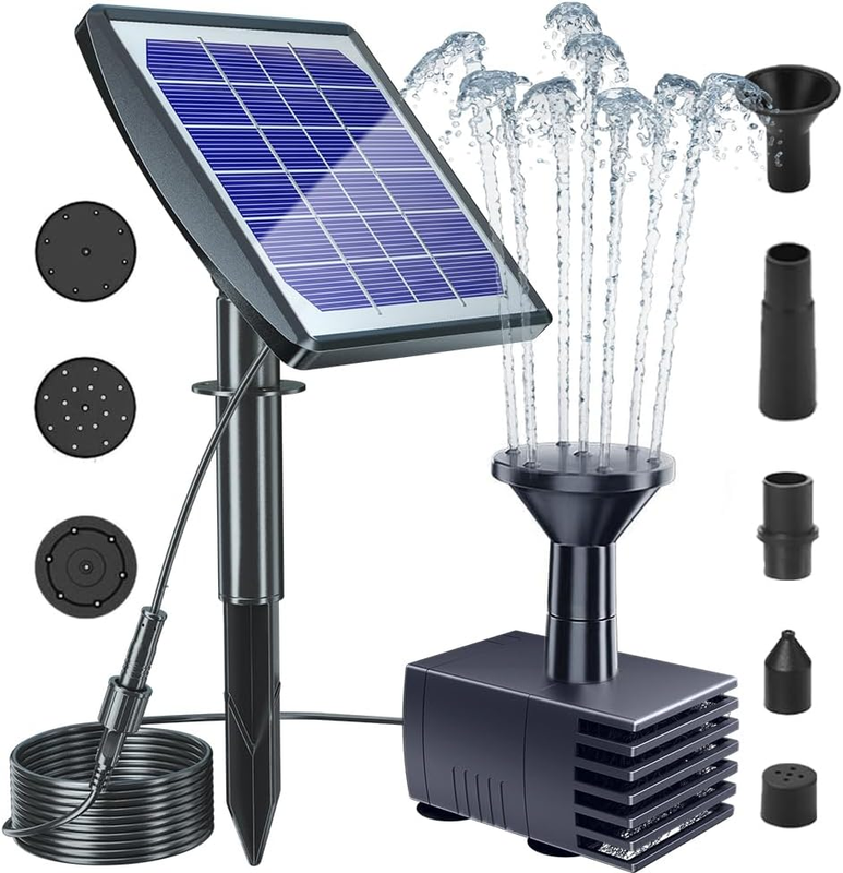Solar Bird Bath Fountain with Panel Water Pump Kit Outdoor for Bird Bath Pond
