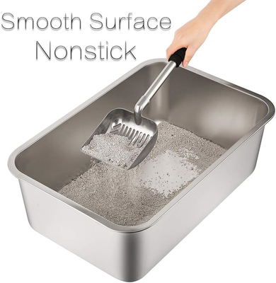 Stainless Steel Litter Box for Cat and Rabbit, Odor Control, Non Stick Smooth Su