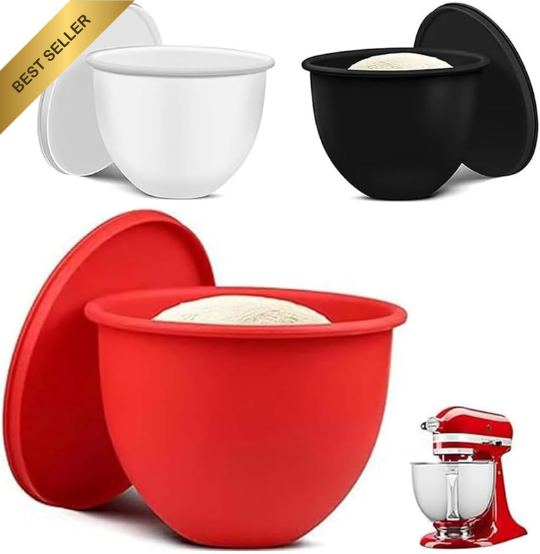 Silicone Bowl Liners with Lids, 3 Pcs Silicone Bowl Liners, Reusable Non-Stick S