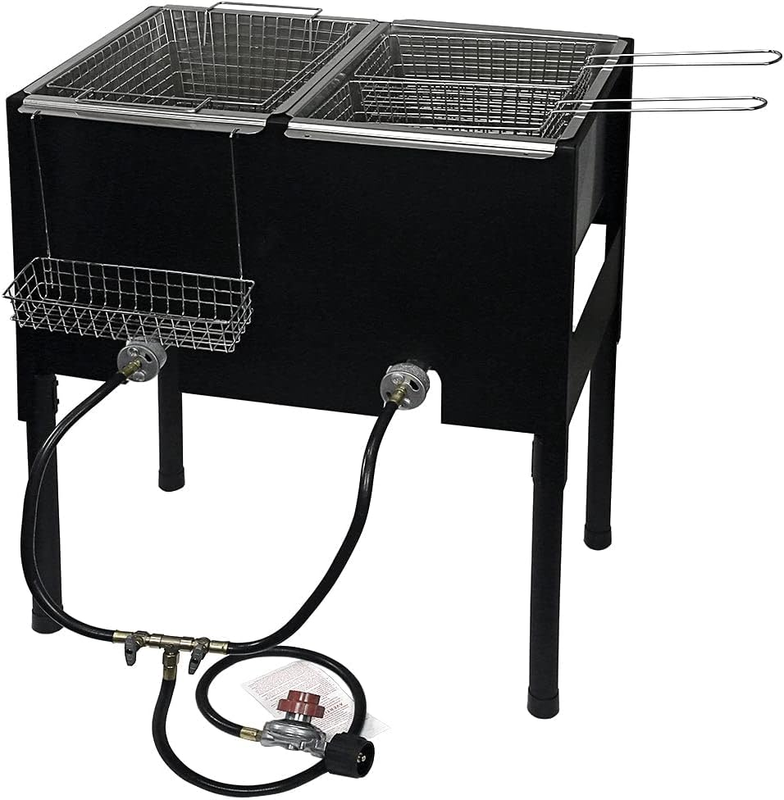 Free Standing Triple Deep Fryer-3 Basket Stainless Steel Pro