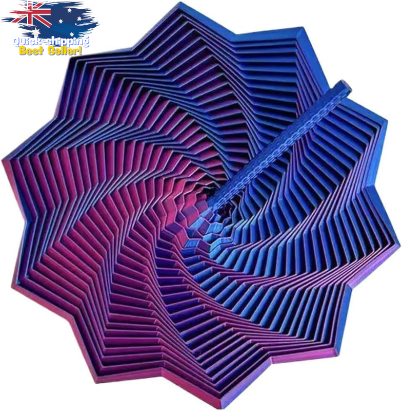 3D Printed Fidget Star Toy, Hexagon Spiral Spinner, Stress Relief Gadget