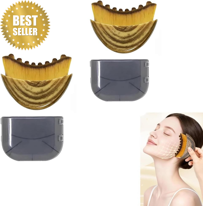 Lymphatic Contour Face Brush,Dry Brushing Face Brush,Lymphatic Drainage Massager