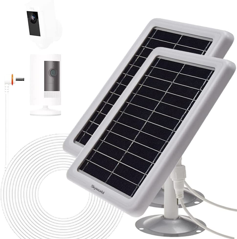 2-Pack Solar Panel Charger for Ring Spotlight Cam Battery & Ring Stick Up Cam