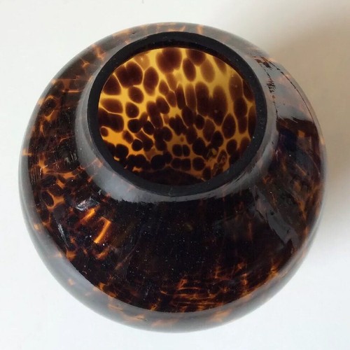 Amber Tortoise Shell Glass Vase