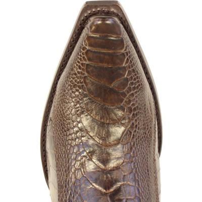 Pre-owned Los Altos Boots Los Altos Brown Genuine Snip Toe Ostrich Leg Western Cowboy Boot (d)