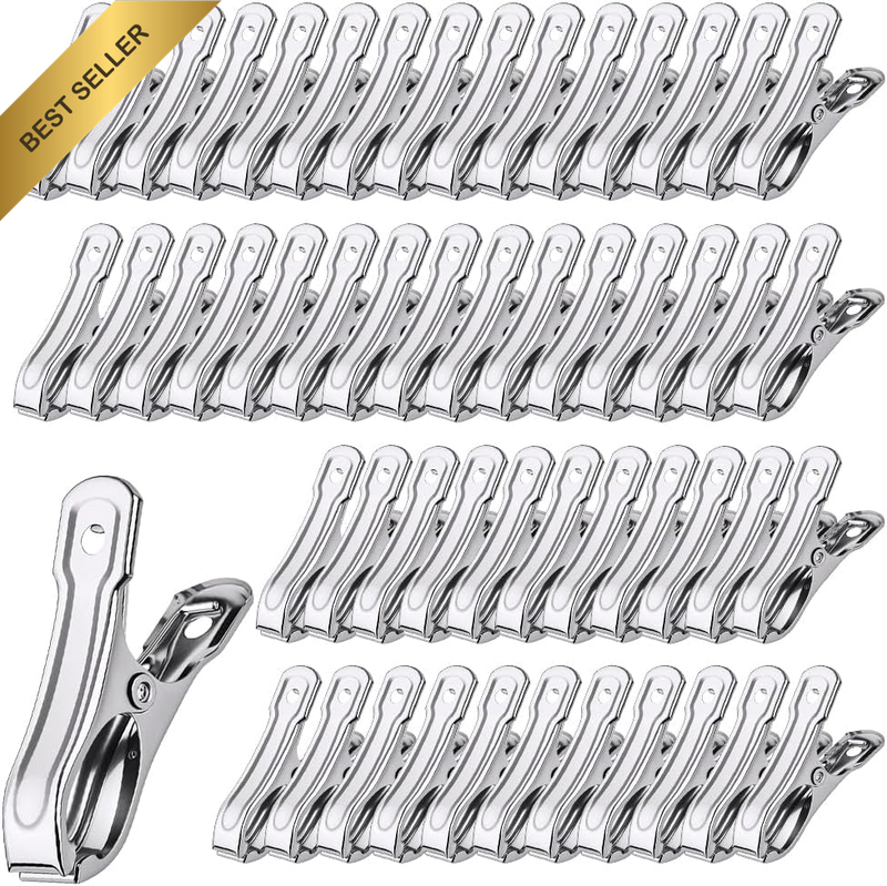 50 PCS Garden Clamps, Stainless Steel Row Cover Clips | Strong Hold for Netting,
