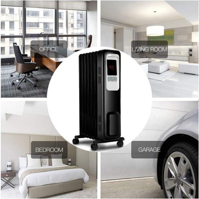 Space Heater KopBeau 1500W Oil Filled Radiator Heater with Digital Thermostat...