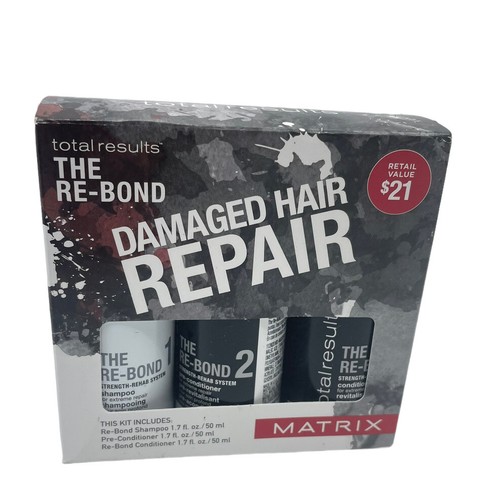 Matrix Re-Bond Damaged Hair Repair Kit Shampoo Conditioner Pre-Conditioner 1.7oz