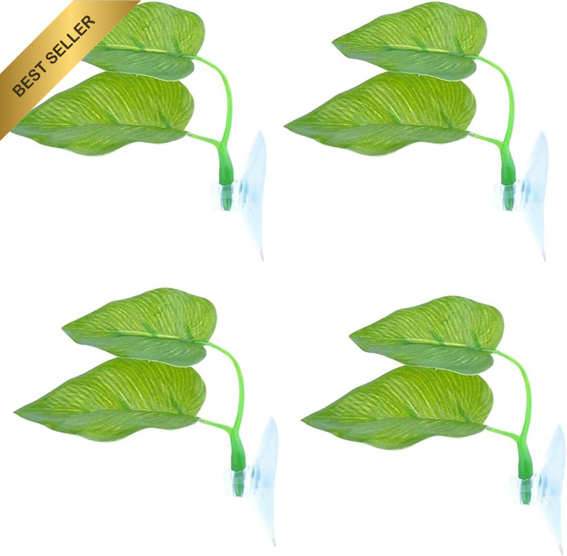 4Pcs Aquarium Decoration Artificial Betta Fish Leaves Resting and Spawning Set