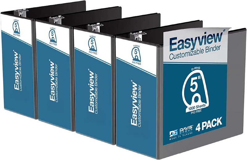 1 Inch Binder Blue EasyView Premium 1-Inch Binders, 6 Pack With Clear ...