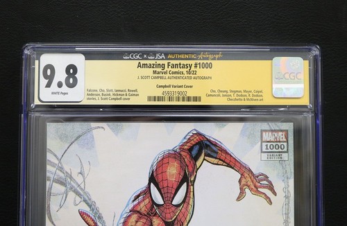 AMAZING FANTASY SPIDERMAN 1000 CGC 9.8 SS 1/134 ~ J SCOTT CAMPBELL AUTO ~ DRESS
