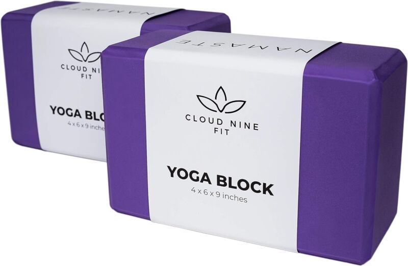 Cloud Nine Fit Yoga Block (Set of 2) - Supportive Latex-Free EVA Foam Soft Non-S