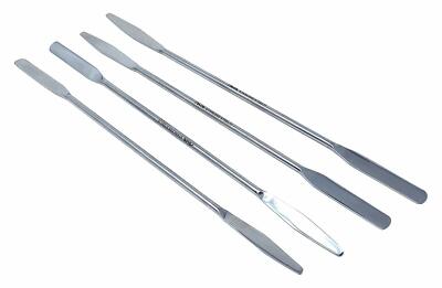 4Pk Round&Tapered Arrow End Double Ended Stainless Steel Lab Spatula Sampler,9''