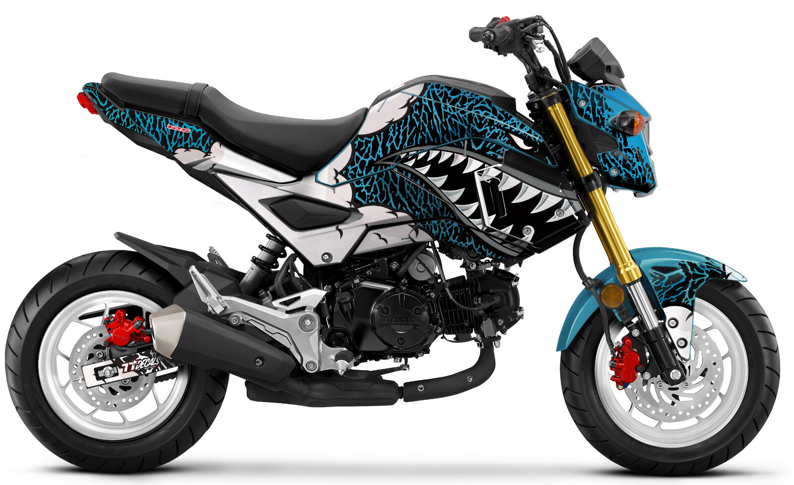 Grom MSX125 Graphics Yakuza Blue Decal Sticker Kit 2017 2018 2019 2020