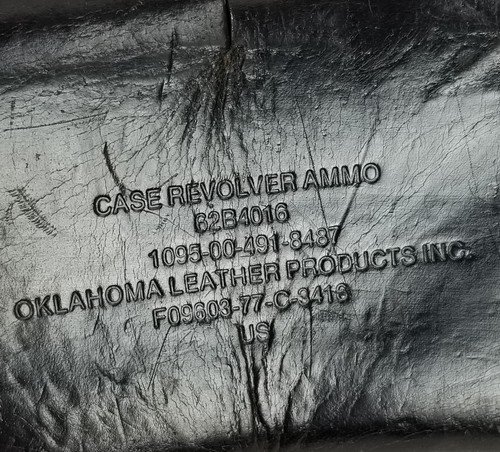 Vintage Police Revolver Ammo Belt Pouch Holster Oklahoma Leather Products K9