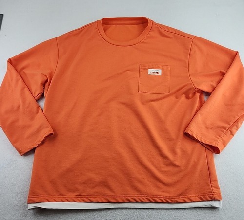 Shein Tokyo Logo Mens 2XL Orange Cotton Blend Long Sleeve