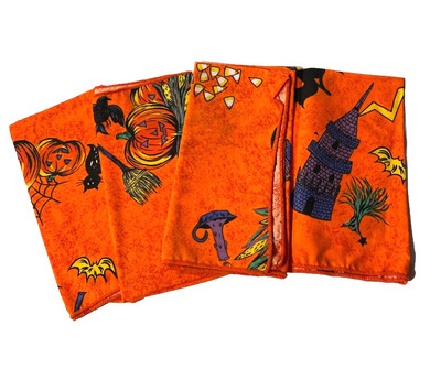 Fashion Industries Halloween Fabric Napkins Party Pumpkins Witch Ghost Square